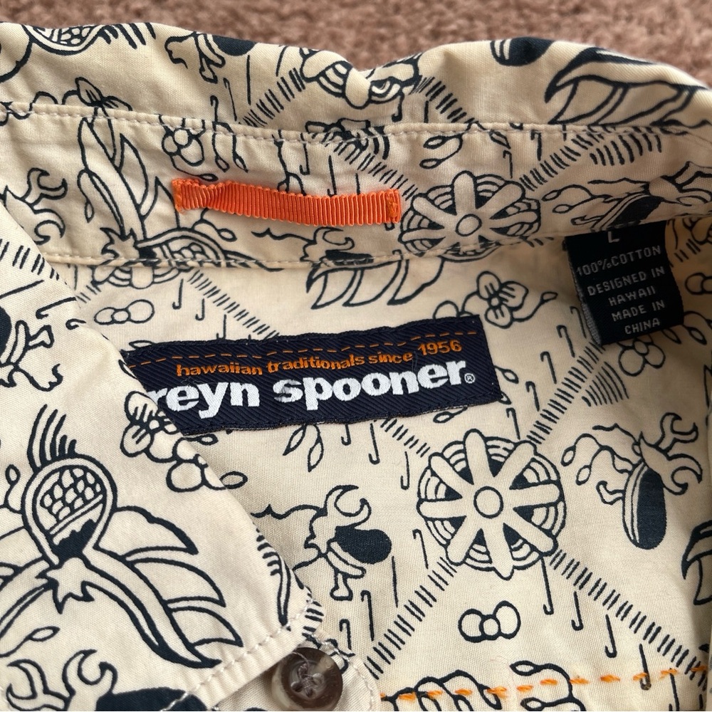 Reyn Spooner 2013 Navy and White Patterned Shirt - Picture 2 of 4